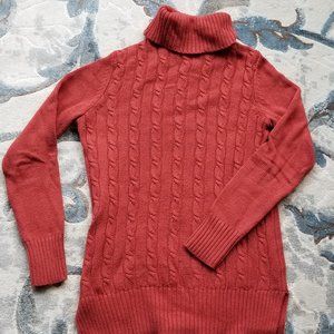 2 for $30! LOFT Orange cable knit sweater, XS